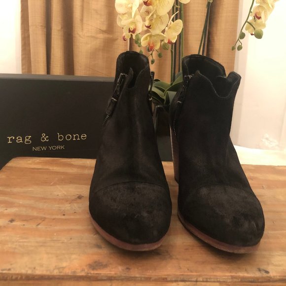 Rag & Bone Margot Leather Ankle Boots, Black - Picture 1 of 5
